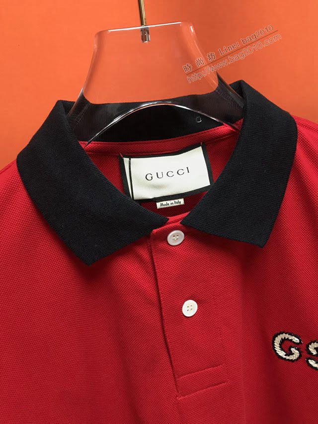 Gucci男T恤 2020新款 原版定制珠地棉 頂級品質 古馳POLO衫  tzy2480